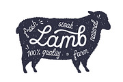 Sheep, lamb, lettering. Silhouette, a Food Illustration by Foxys Graphic (Thumbnail 1 of 3)
