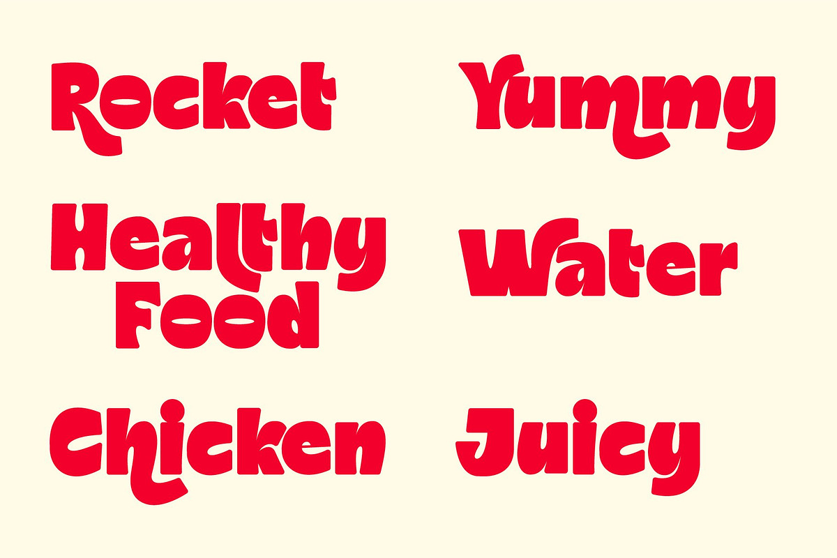 Mochilo Playful Food Font, a Sans Serif Font by Serbaneka Studio (Photo 4 of 8)