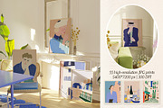 FRENCH MOODS - Art Prints Collection, a Background Graphic by lerinartstudio (Thumbnail 6 of 11)