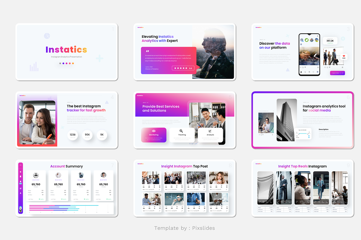 Instagram Analytics Keynote, a Presentation Template by Pixslides (Photo 2 of 7)