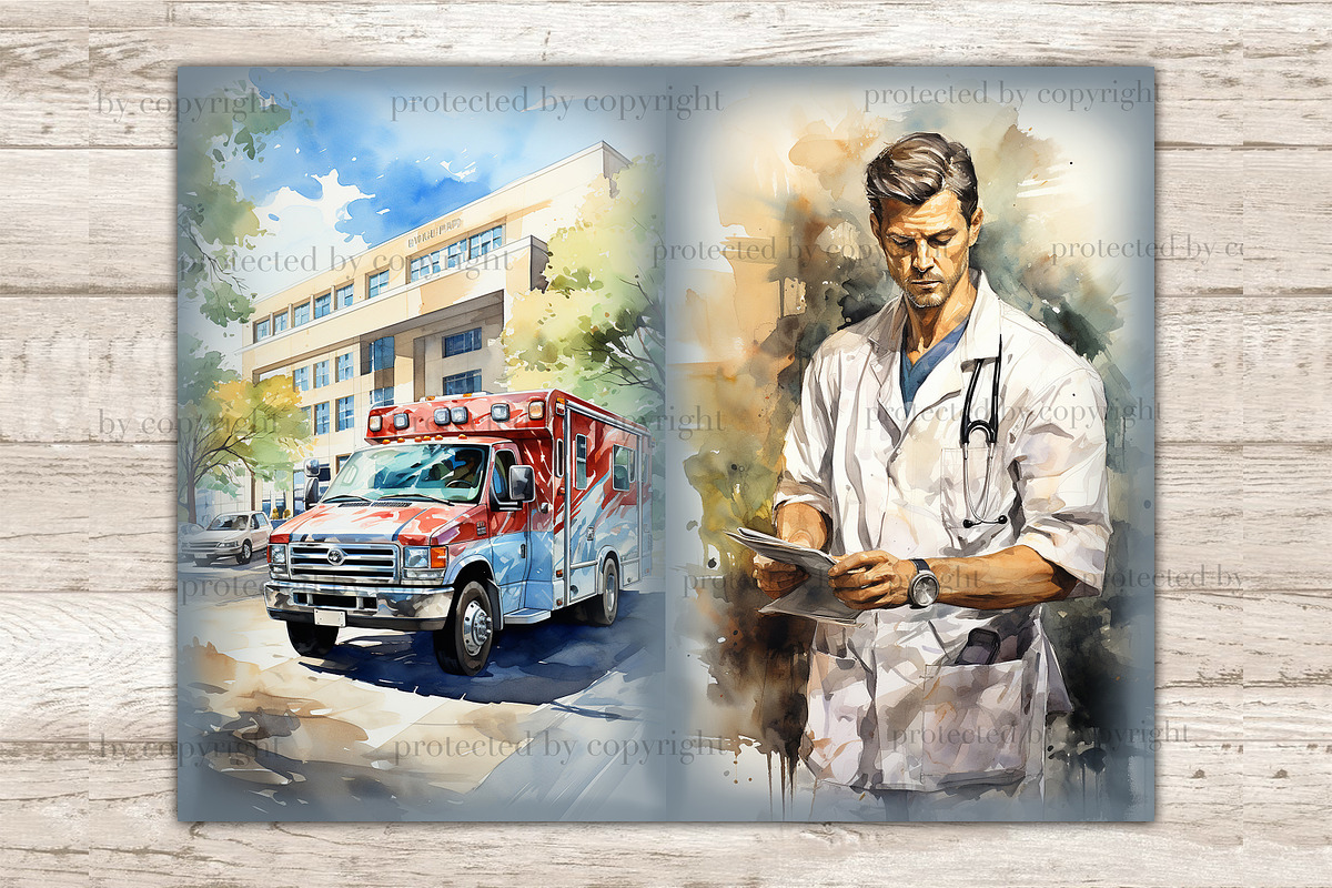 Medical Junk Journal Pages | Nurse, a Work Illustration by GlamArtZhanna (Photo 5 of 9)