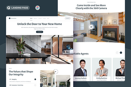 HomeVest - Real Estate Landing Page, an UI Kit Template by peterdraw