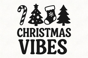 Christmas Vibes Merry Christmas Png, an Illustration by CraftArtStudio