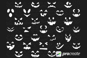 Halloween Pumpkin Monster Faces 2, a Brush Add-On by Disasterology Ink (Thumbnail 5 of 10)