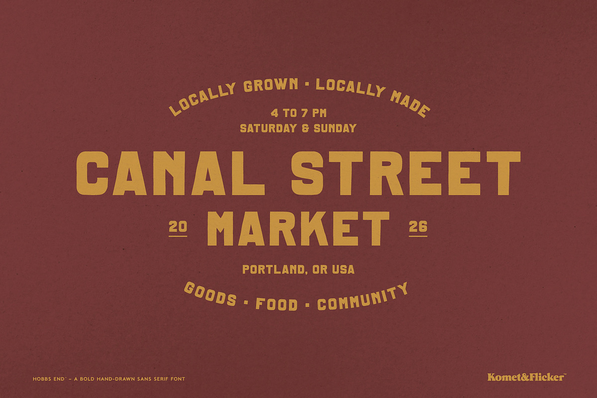 Hobbs End - A Bold Sans Serif, a Sans Serif Font by Komet & Flicker (Photo 9 of 15)