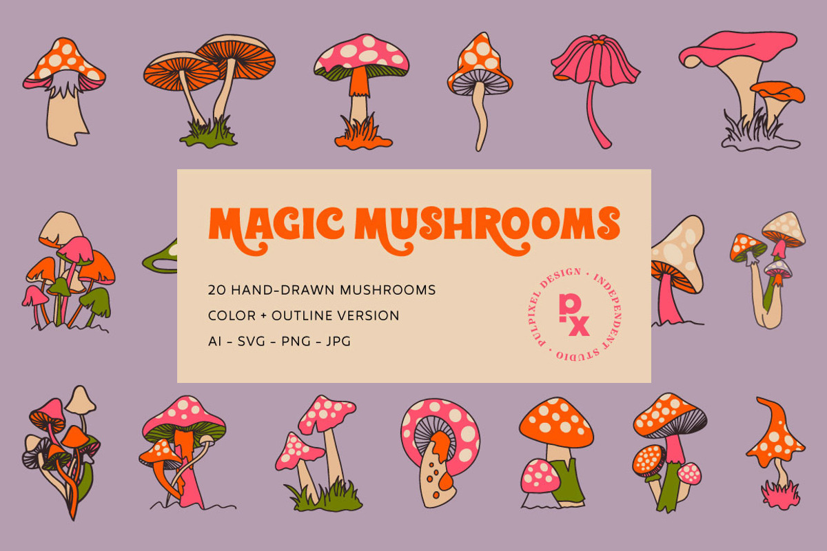 Magic Mushrooms, an Object Graphic by Pulpixel Design (Photo 1 of 7)