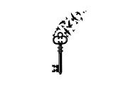 50 Flying Keys Silhouette Vector Bun, an Illustration by Designs_River (Thumbnail 19 of 51)