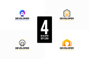 Set of House electricity logo desig, a Branding & Logo Template by Lucky Creative (Thumbnail 1 of 5)