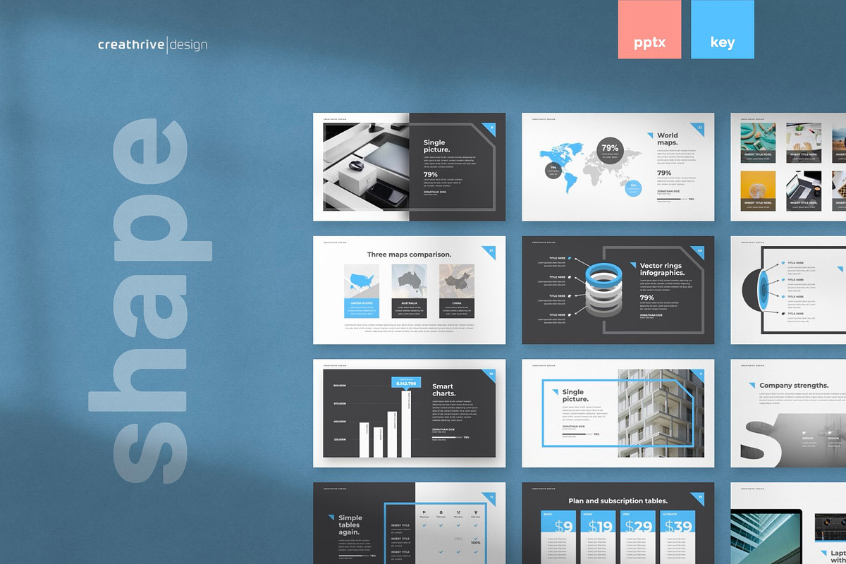 Shape PowerPoint Template, a Presentation Template by Creathrive Design (Photo 1 of 8)