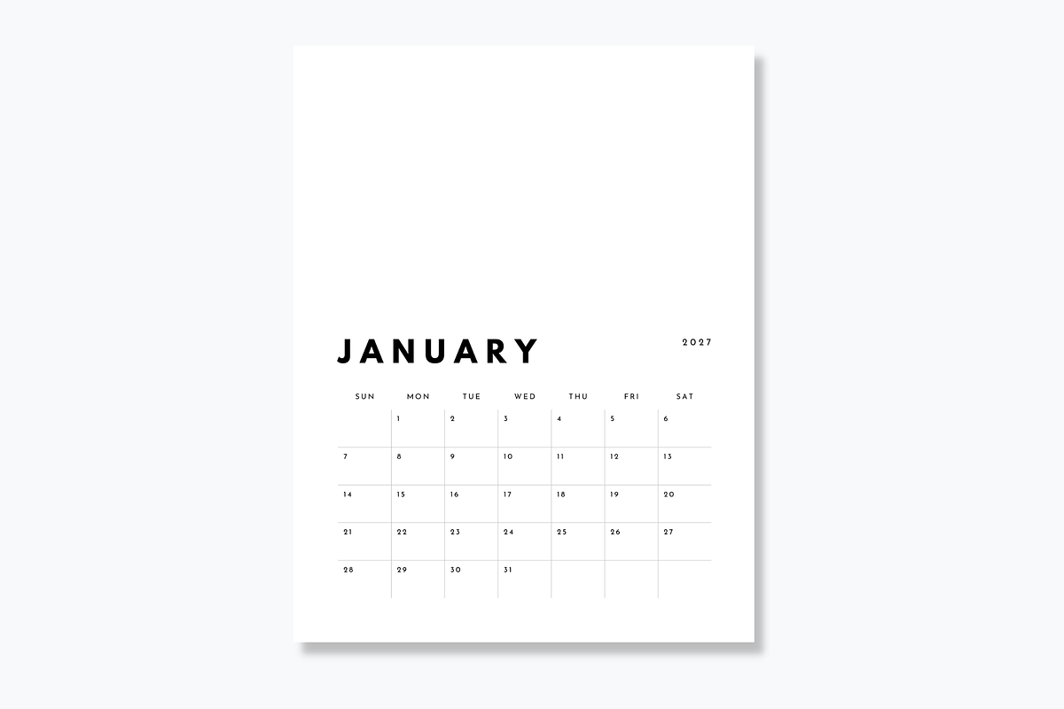 2027 Calendar Template Psd Canva, a Poster Template by DesignStudioTeti (Photo 3 of 9)