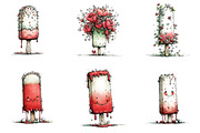 Whimsical Summer Ice Cream Clipart, an Illustration by CreationArt (Thumbnail 3 of 6)