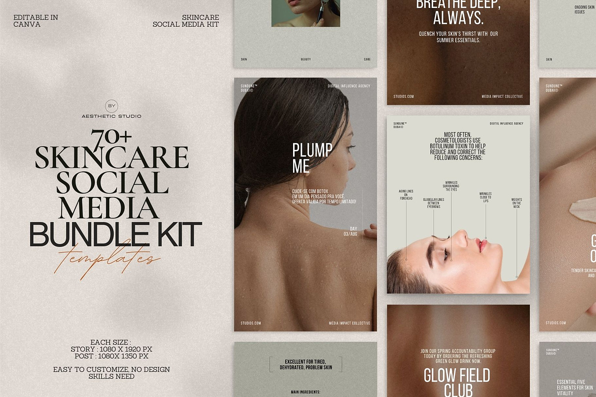 Canva Templates for Skincare Kit