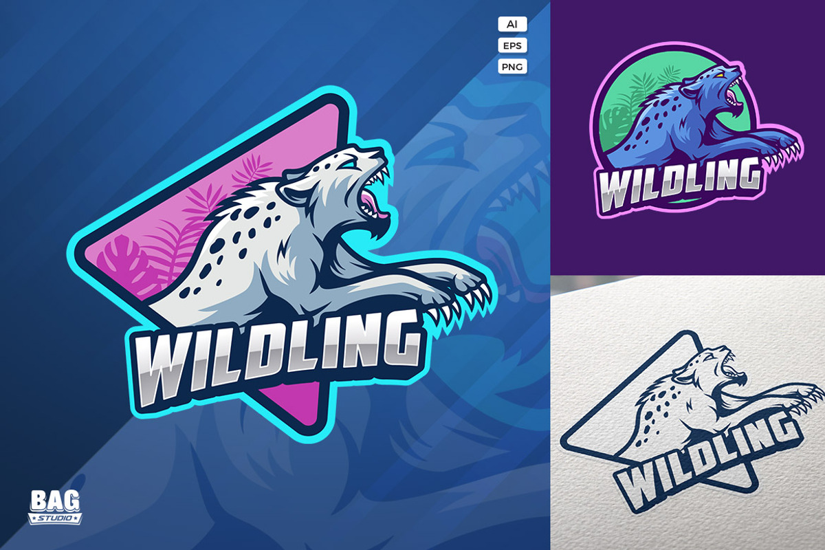 Jungle Cat Esport Logo Template, a Branding & Logo Template by Bagstudio Shop