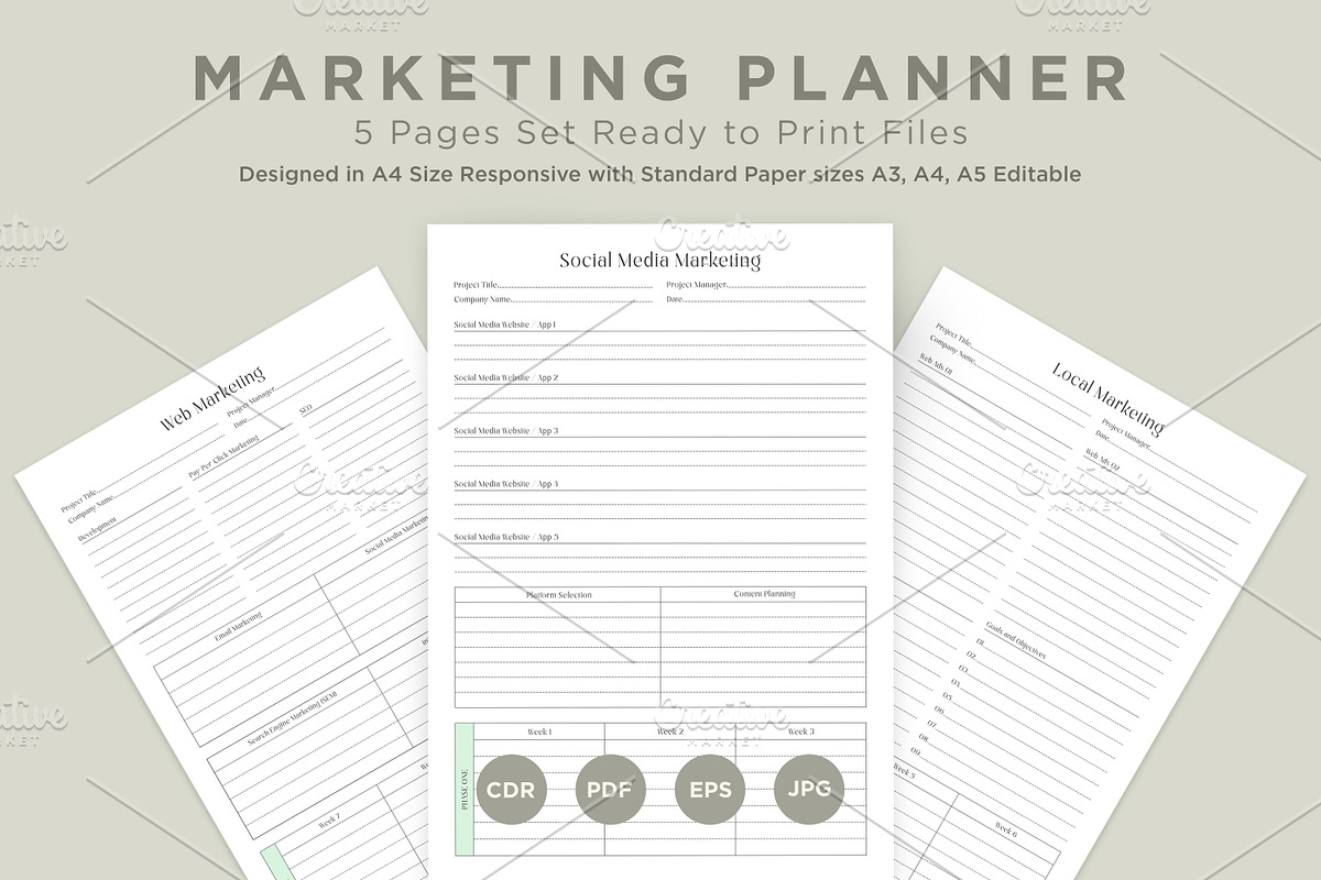 Marketing Planning Pages Set V-12, a Stationery Template by shahsoft (Photo 1 of 3)