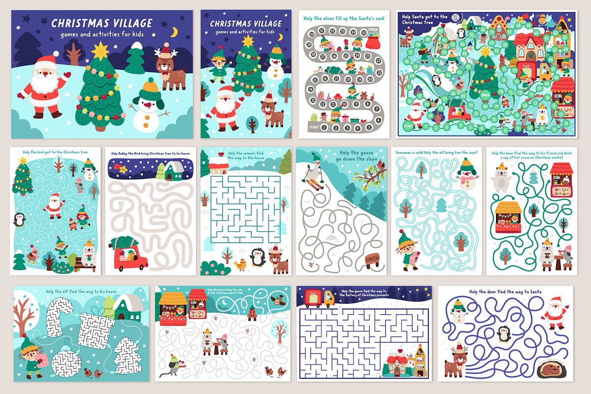 Christmas village games kit for kids, an Education Illustration by Lexi Claus (Photo 2 of 15)