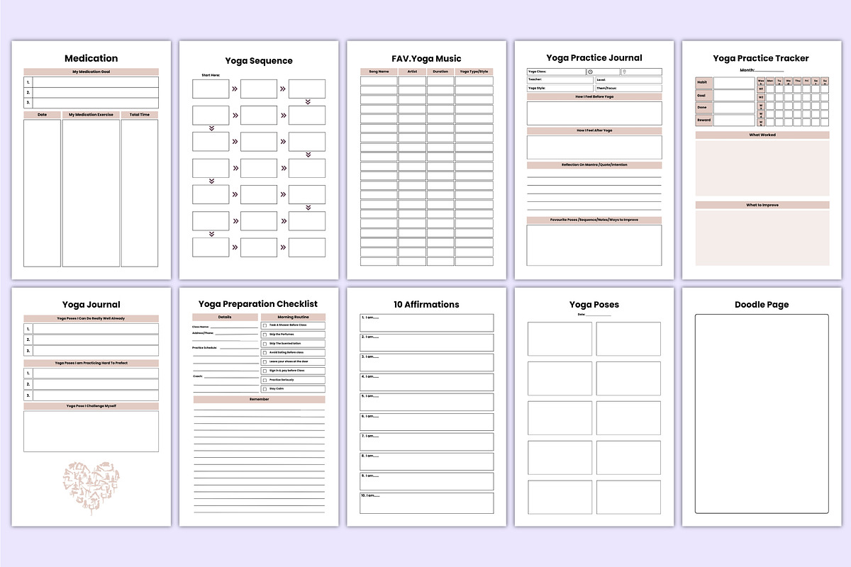 2025 Yoga Journal Canva Template, a Stationery Template by Mustafiz (Photo 4 of 4)