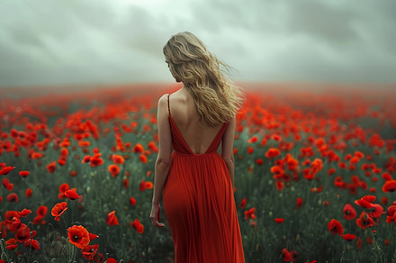 woman in poppy field, a Photo by Pictures for you!!!!!!!!!
