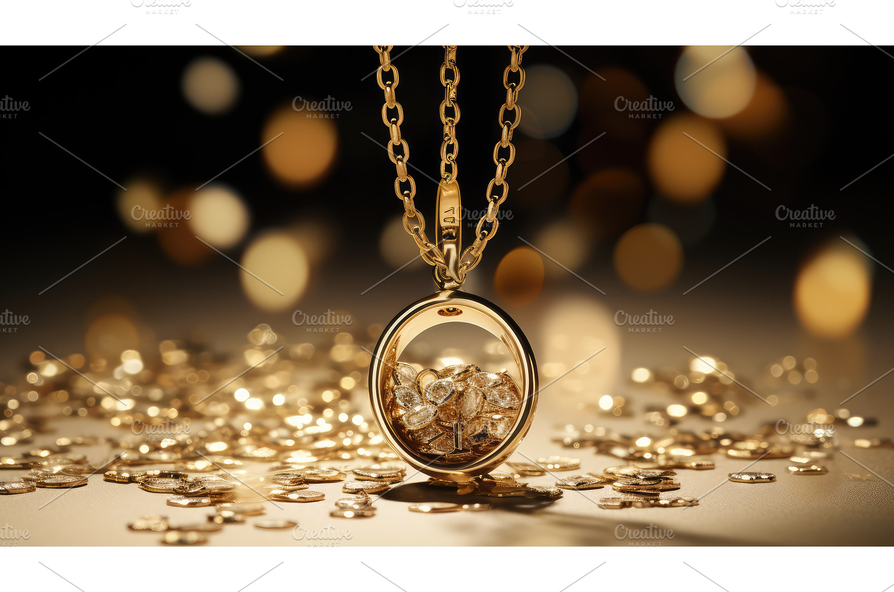 necklace gold alphabet ai generated, a Beauty & Fashion Photo by pikepicture