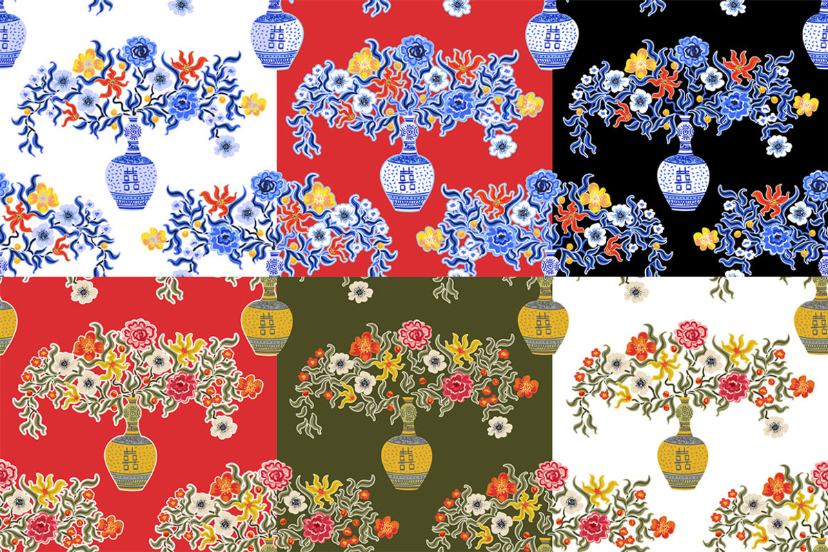 Floral & Vases, a Pattern Graphic by Anastasia (Photo 5 of 11)