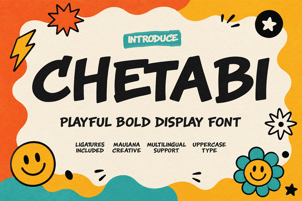 Chetabi Playful Bold Display Font, a Sans Serif Font by Maulana Creative (Photo 1 of 7)