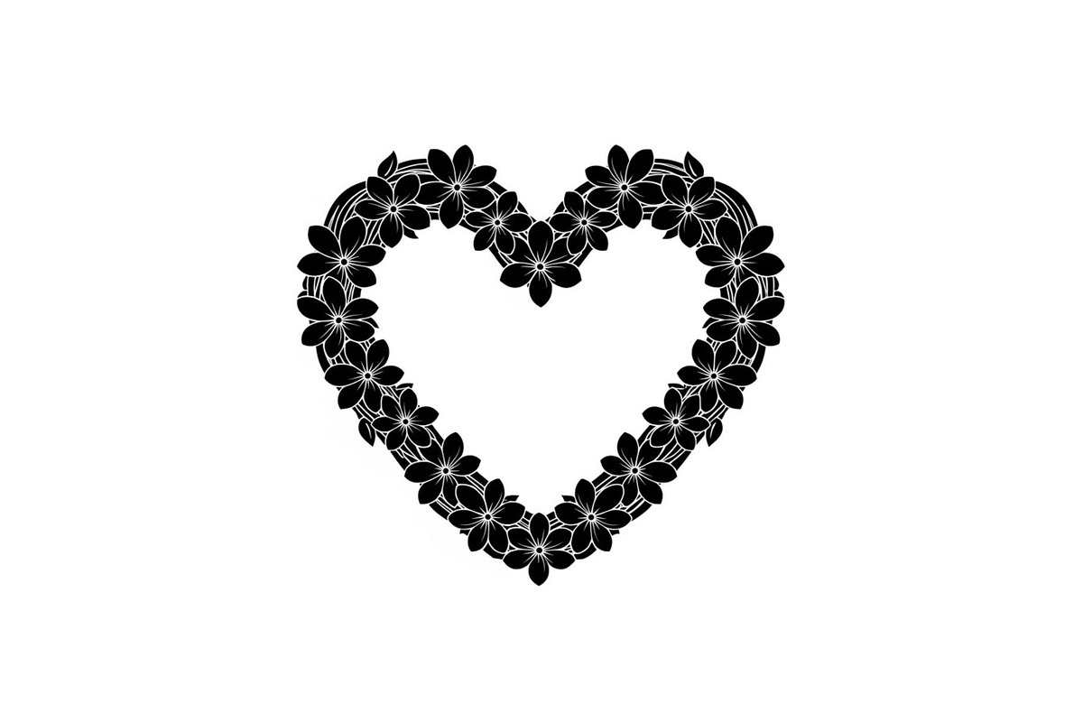 Floral Heart Frame Silhouette Pack, an Illustration by Artivon (Photo 8 of 49)