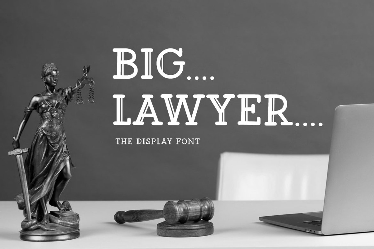 Big Lawyer - Modern Display Font, a Sans Serif Font by Mightyfire (Photo 1 of 4)