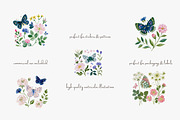 watercolor butterfly wildflower set, a Decorative Illustration by Patishop Art (Thumbnail 4 of 6)