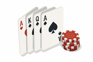Poker Cards and Casino Chips, a Sport Illustration by AlexArt