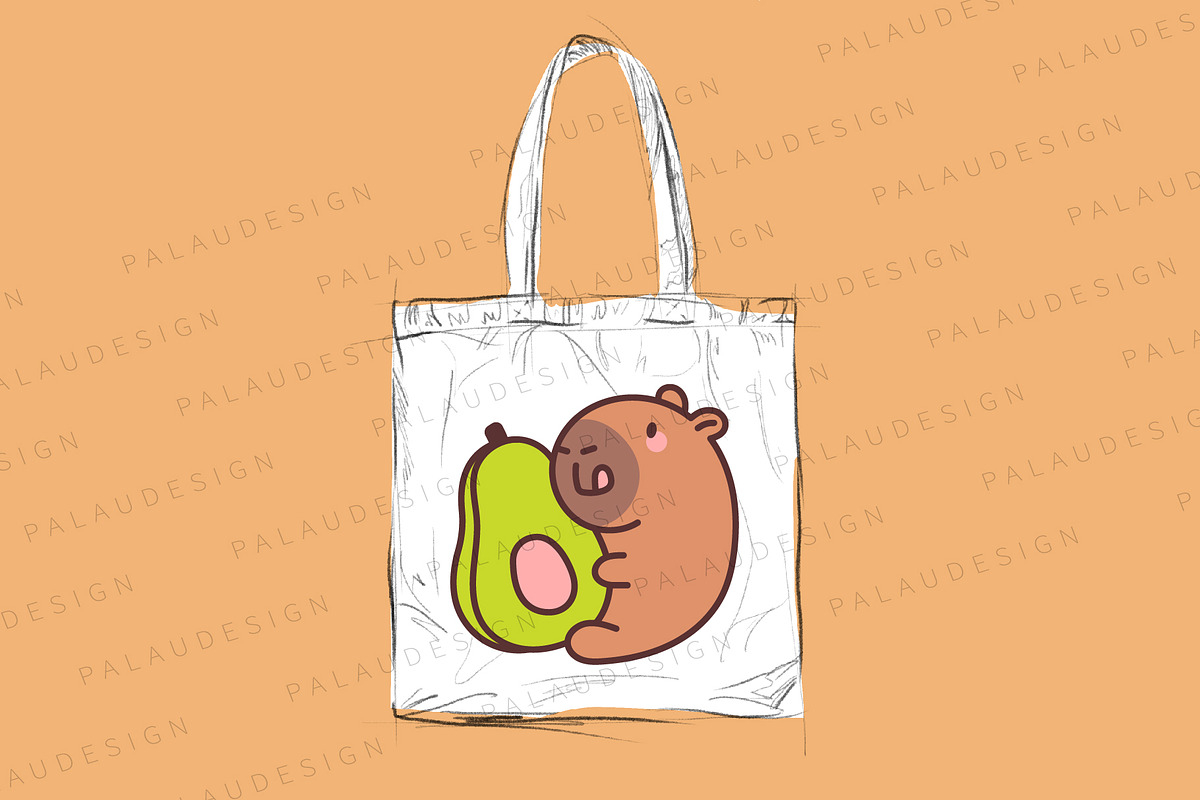 Cute Capybara and Fresh Fruits, a Seasonal Illustration by Palau (Photo 5 of 12)