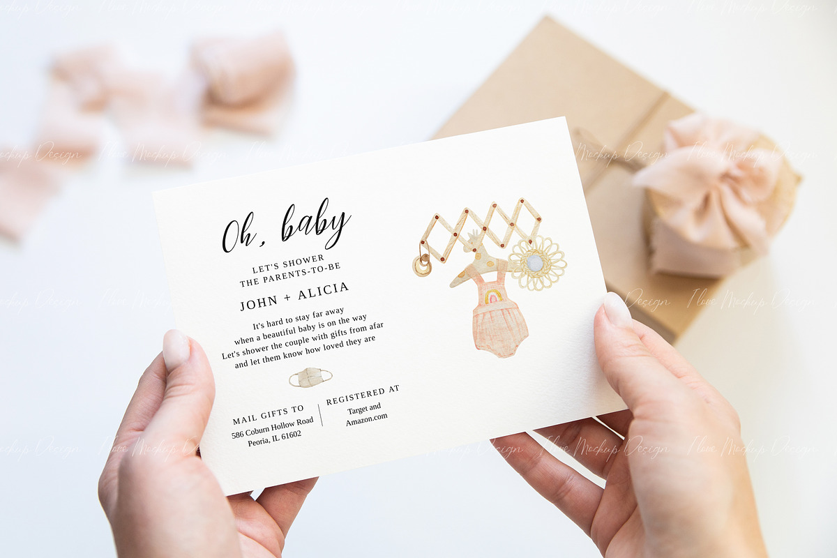 Wedding 7x5 Invitation Card Mockup, a Product Mockup by ILoveMockupDesign (Photo 6 of 11)