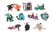 Mental disorders, psychological set, a Person Illustration by PaperTrident (Thumbnail 1 of 12)