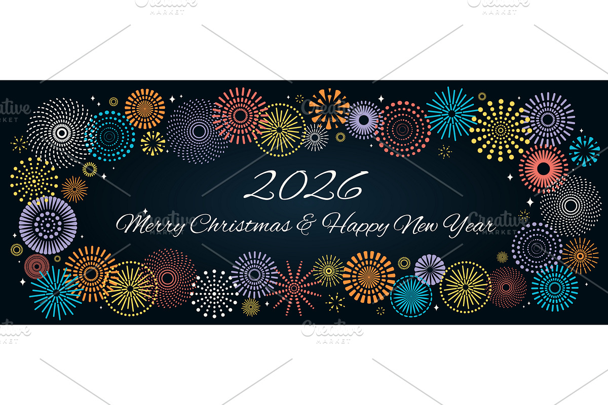 2026 New Year colorful fireworks, a Background Graphic by sceptical cactus