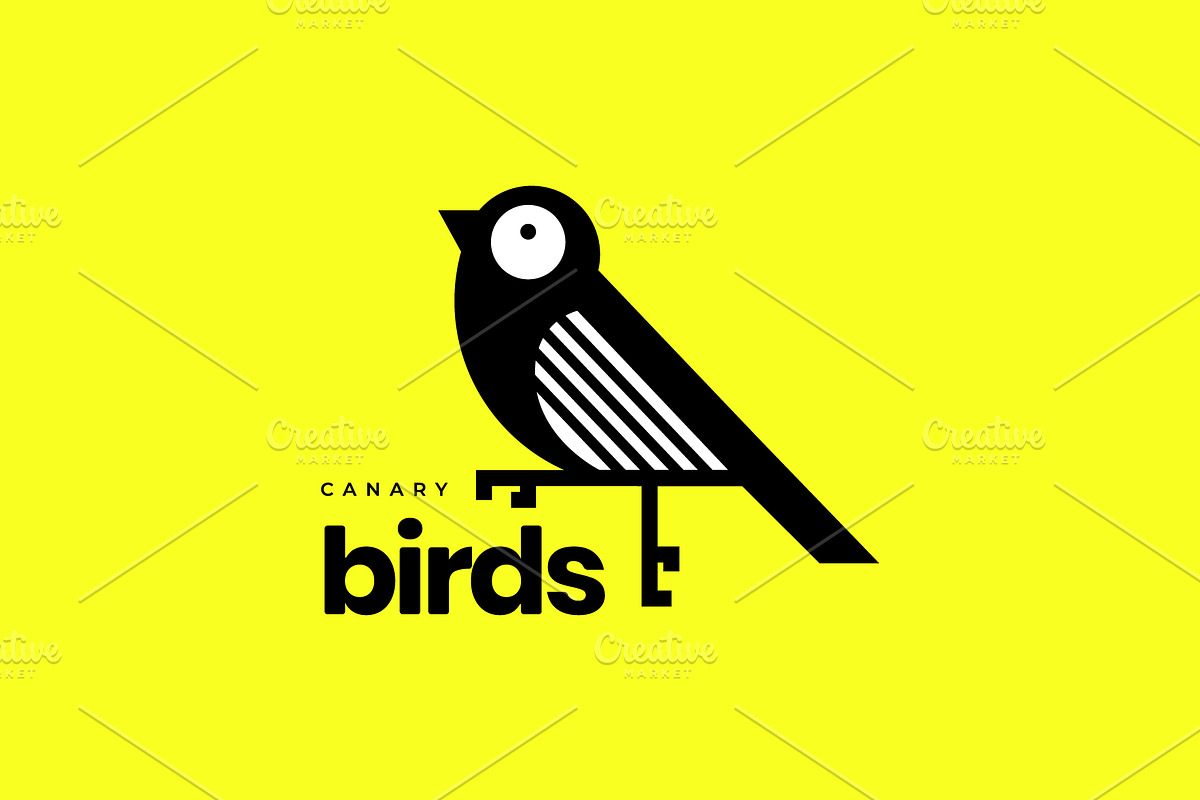 canary bird geometric modern logo, a Branding & Logo Template by devastd