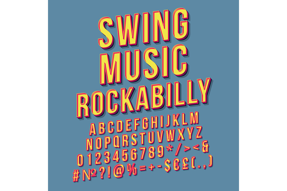 Swing music rockabilly lettering, a Templates & Theme by IMG Visuals