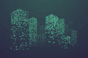 Particles City Skyline