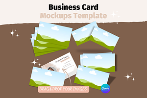 Business Card Mockups Canva Template, an Advertising Mockup by GraphiCarola