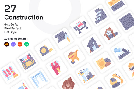 Construction Icons Set - Flat, an Icon by Kmg Design