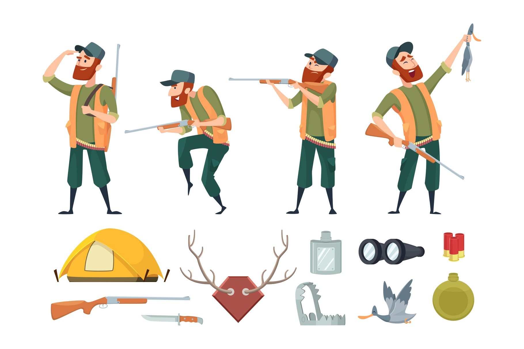Hunters equipment. Various tools for, a Background Graphic by Onyx