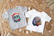 Christmas Monsters. Tshirt, PNG., an Animal Illustration by KENO Mascots (Thumbnail 3 of 8)