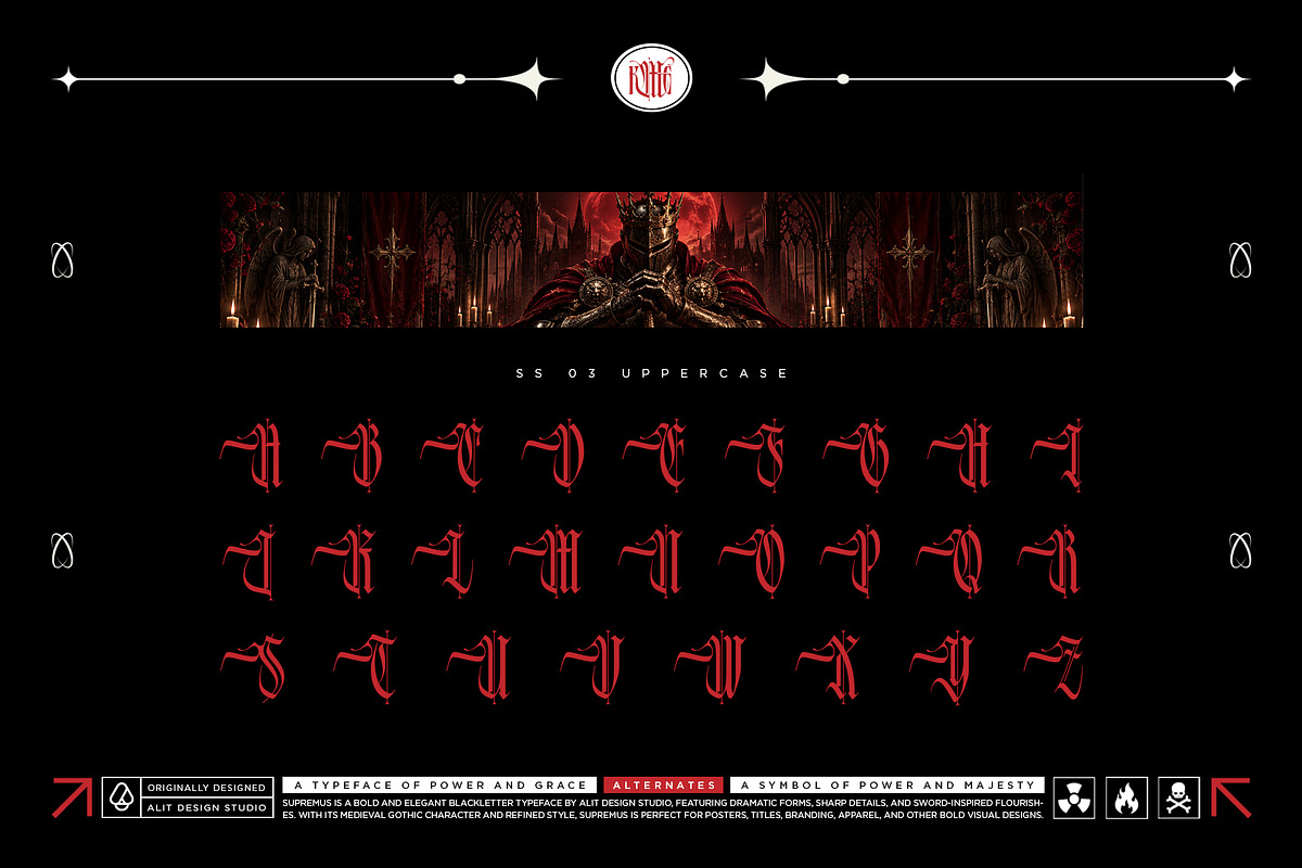 Supremus Typeface, a Blackletter Font by alit design (Photo 8 of 20)