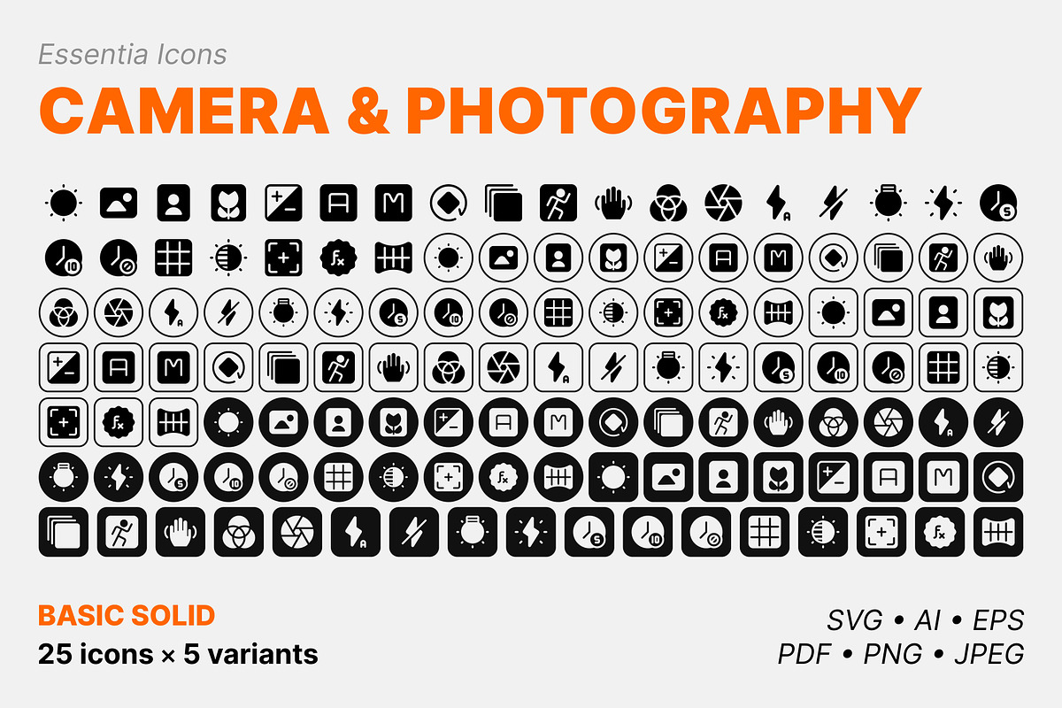Camera & photography icons (Solid), a Solid Icon by Totto House (Photo 2 of 3)