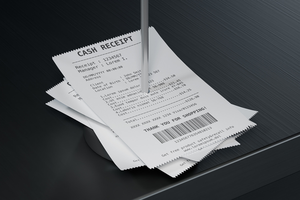 Receipt Bills Mockup, an Advertising Mockup by SLAB! Design (Photo 3 of 6)