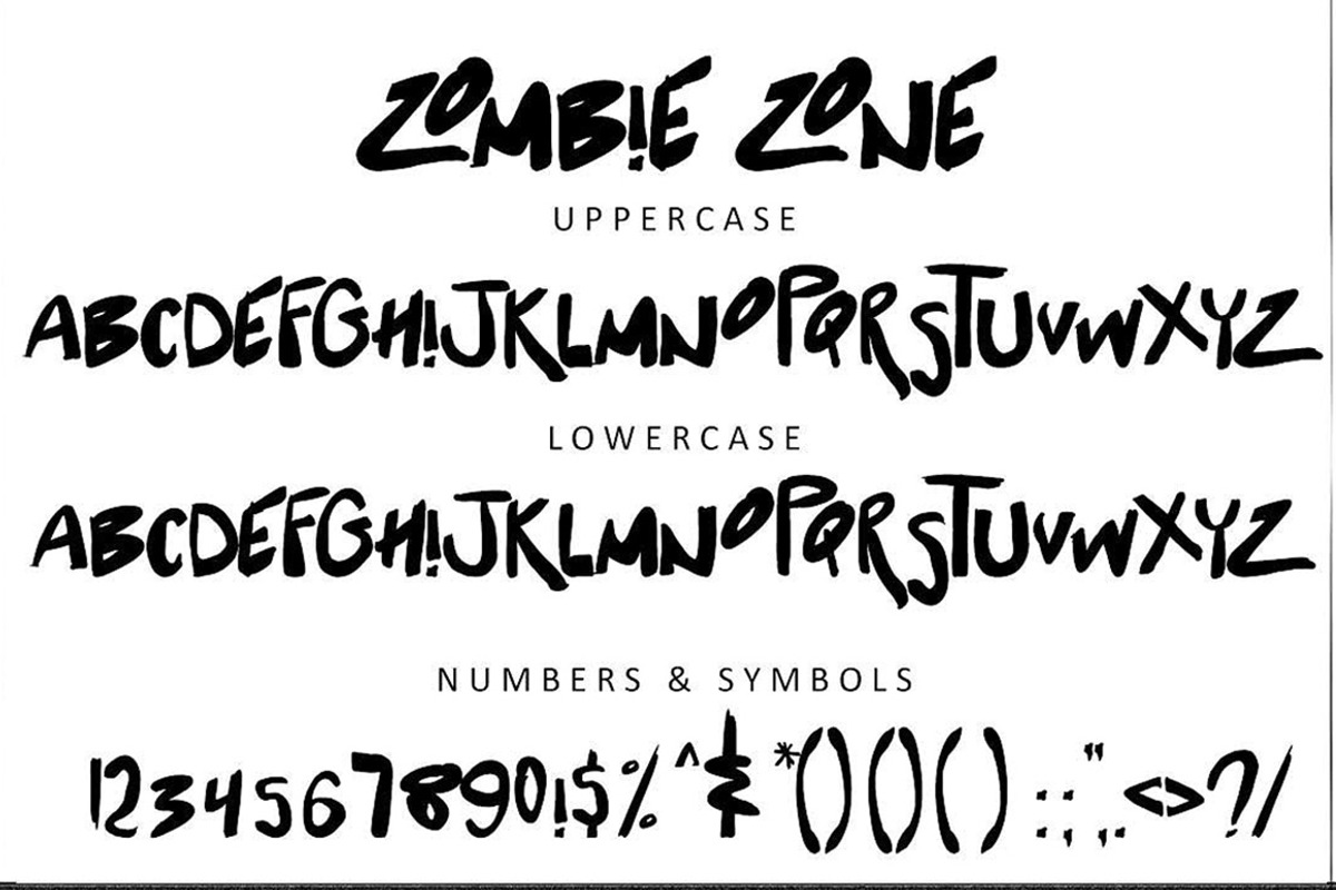 Zombie Zone Font preview 2