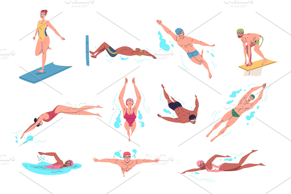 Professional swimmers. Man woman, a Sport Illustration by Stock-Smart-Start