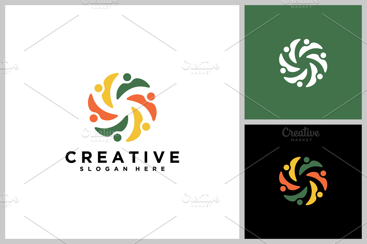 Diverse Community People Logo, a Person Illustration by quadrazo