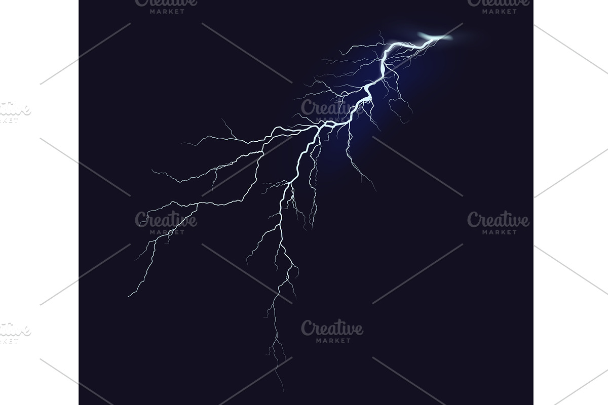 Striking lightning bolt illuminating, an Illustration by Woters little shop