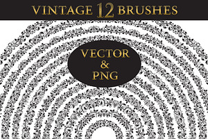 12 Vintage Floral Brushes