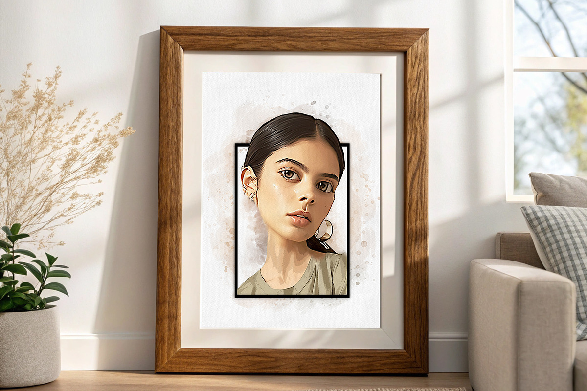 Watercolor Cartoon Portrait Art, an Action Add-On by MRI STUDIO (Photo 12 of 24)