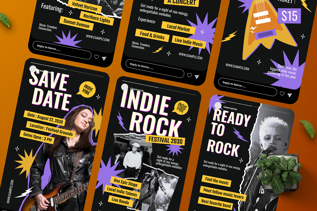 Indie Rock Festival Instagram Story, a Social Media Template by Annora Studio (Photo 2 of 6)