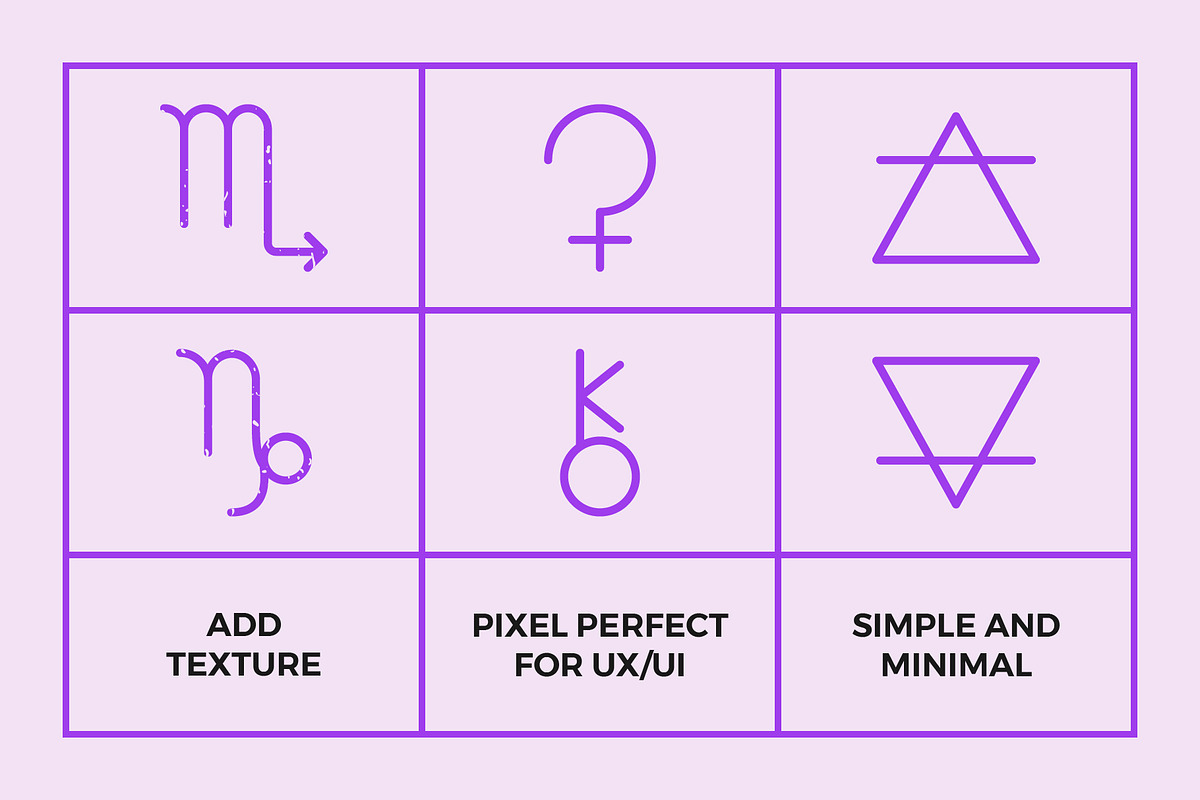 Astrology Symbols | Line Icon Set, an Outline Icon by Abstracto-Create (Photo 3 of 7)